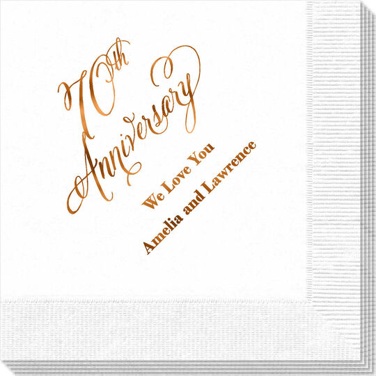 Elegant 70th Anniversary Napkins